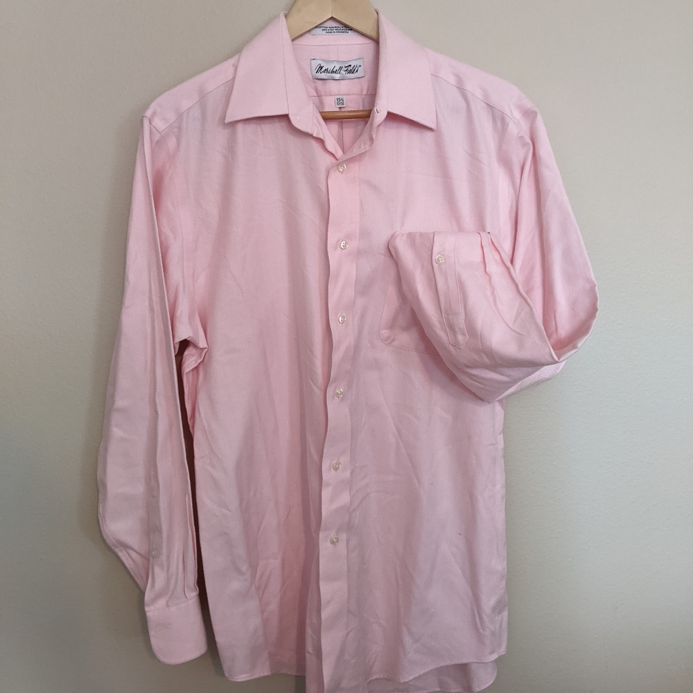 Marshall Field's Pink Herringbone Button Down